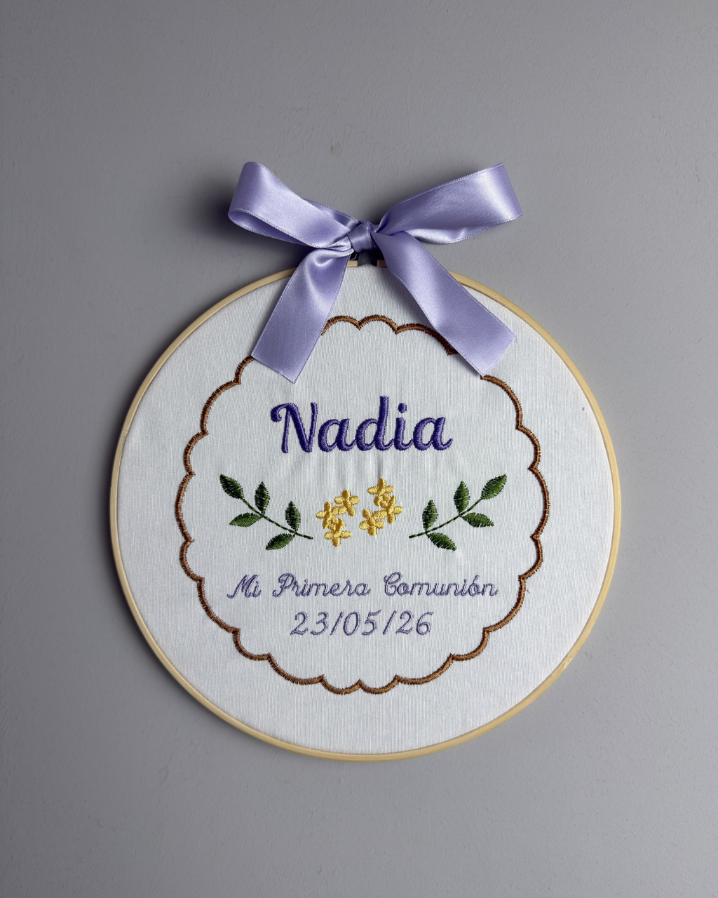Bastidor Bordado Personalizado | Regalo Único Bodas y Comuniones LA FLAMA ESTUDI