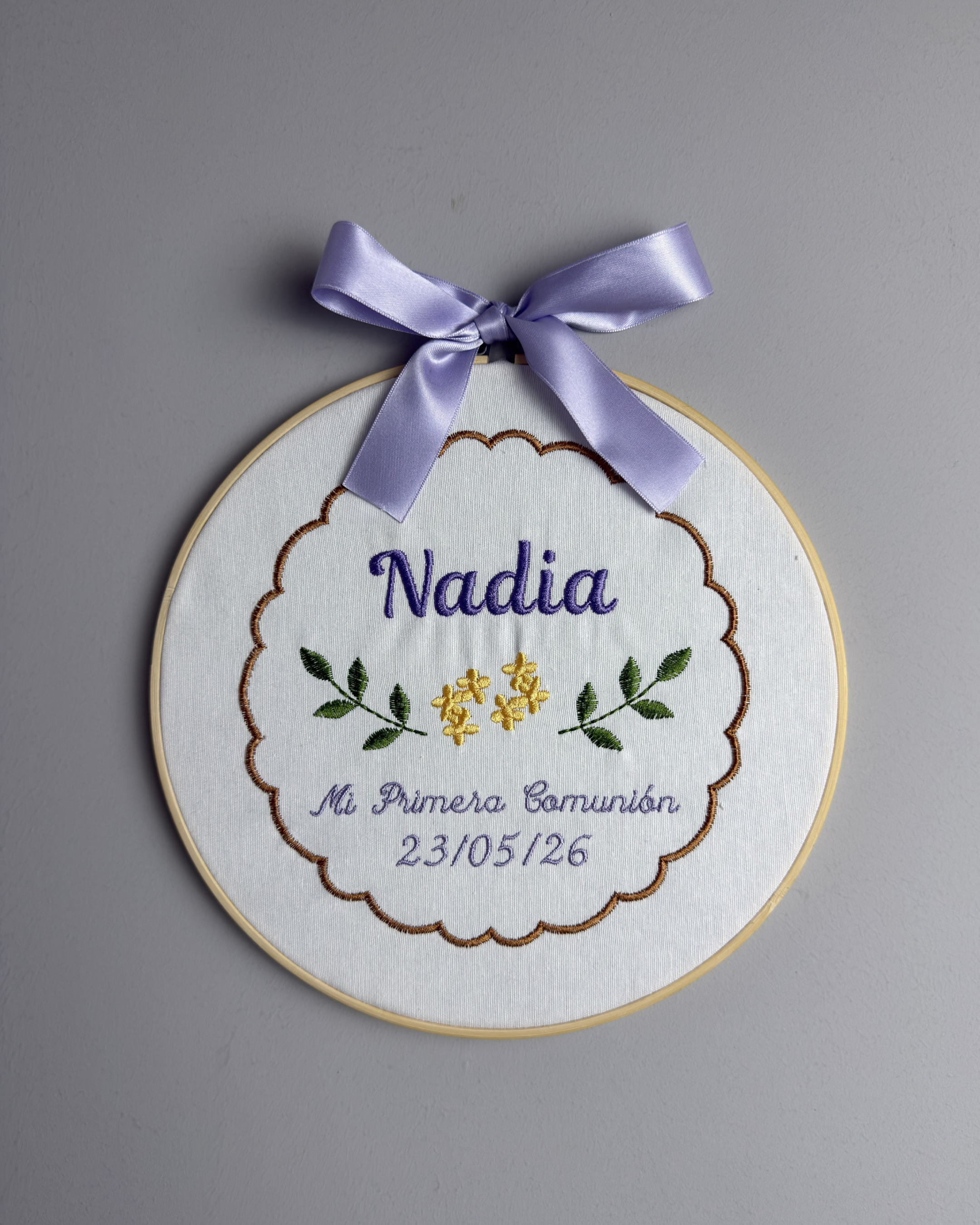 Bastidor Bordado Personalizado | Regalo Único Bodas y Comuniones LA FLAMA ESTUDI