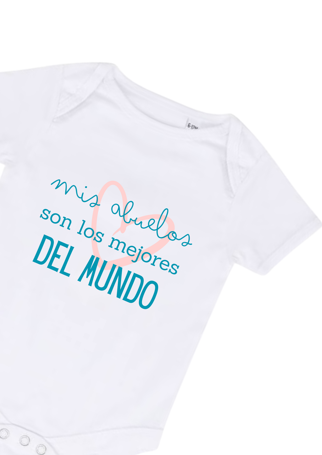Body bebé blanco con frase “mis abuelos son los mejores del mundo”, regalo original para abuelos.