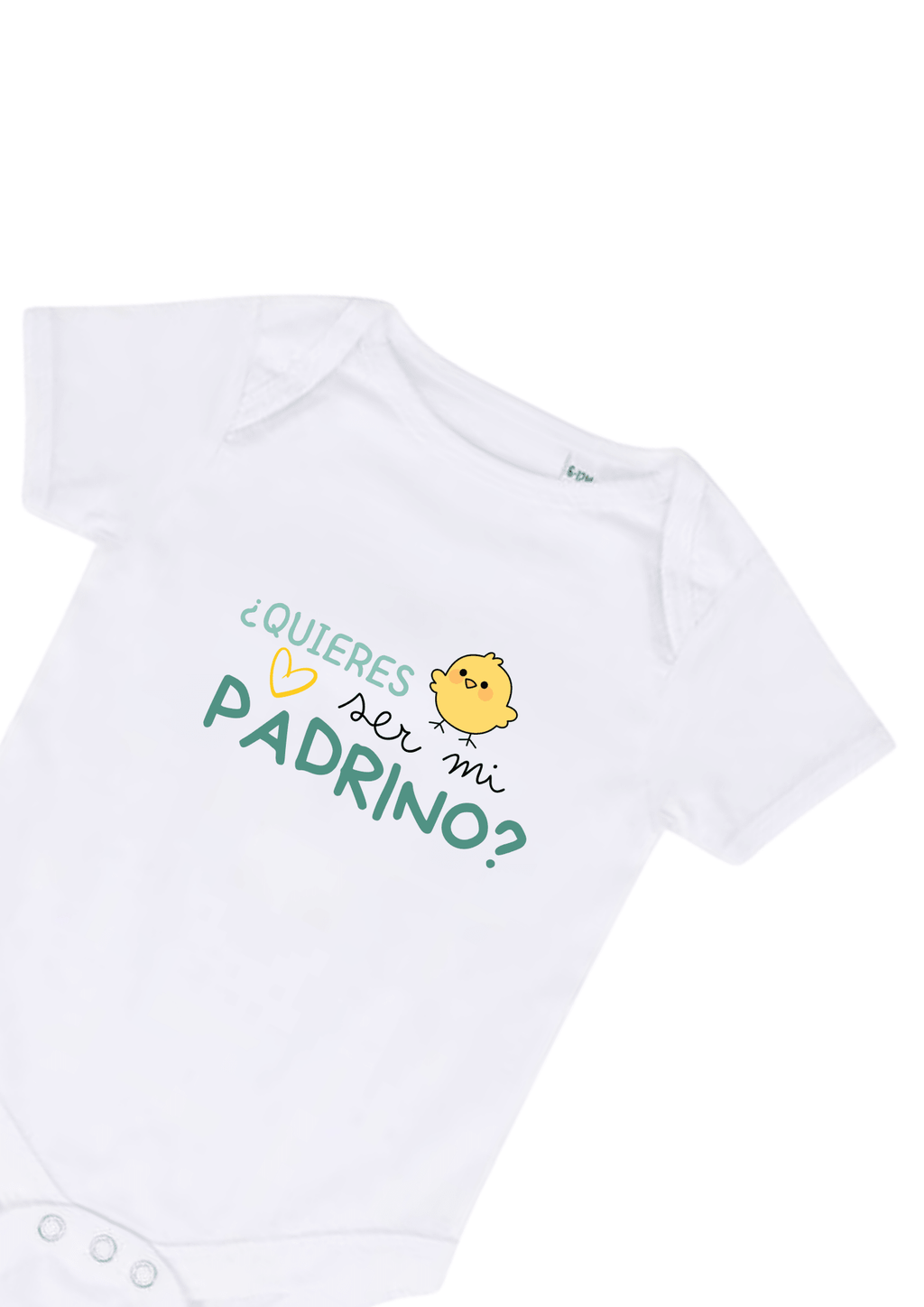 Body para recién nacido doblado con bordado personalizado para pedir padrino