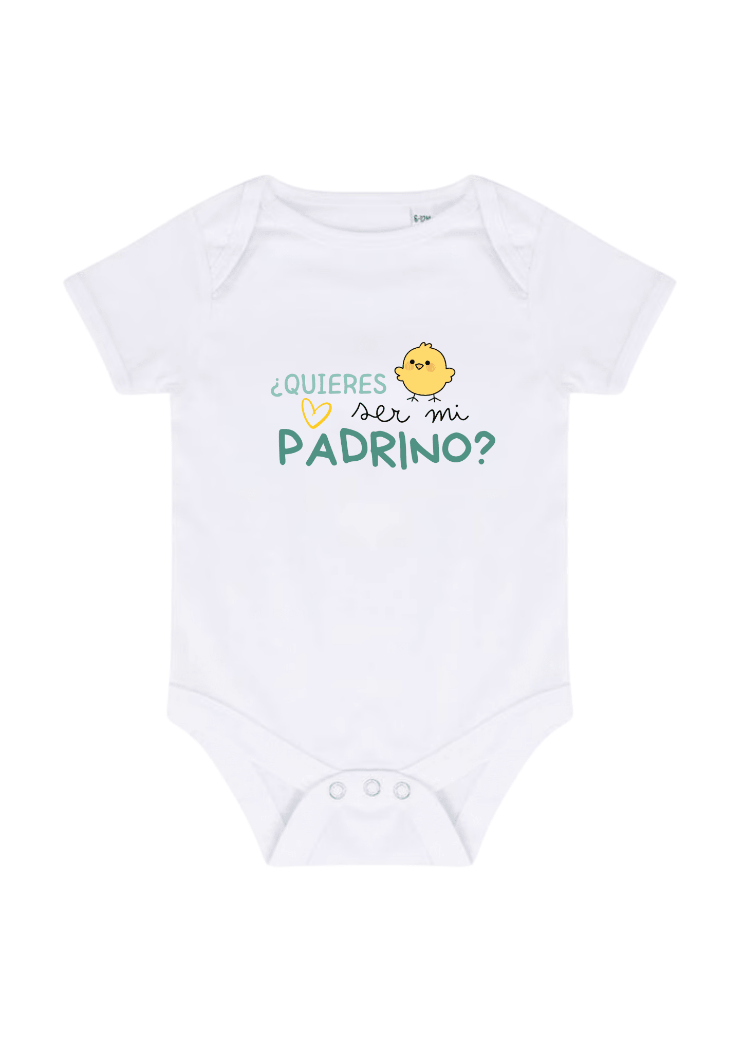 Body bebé blanco personalizado con la frase ¿Quieres ser mi Padrino? bordada en el pecho