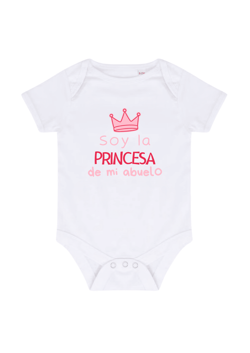 Body bebé niña bordado con la frase Soy la Princesa de mi Abuelo