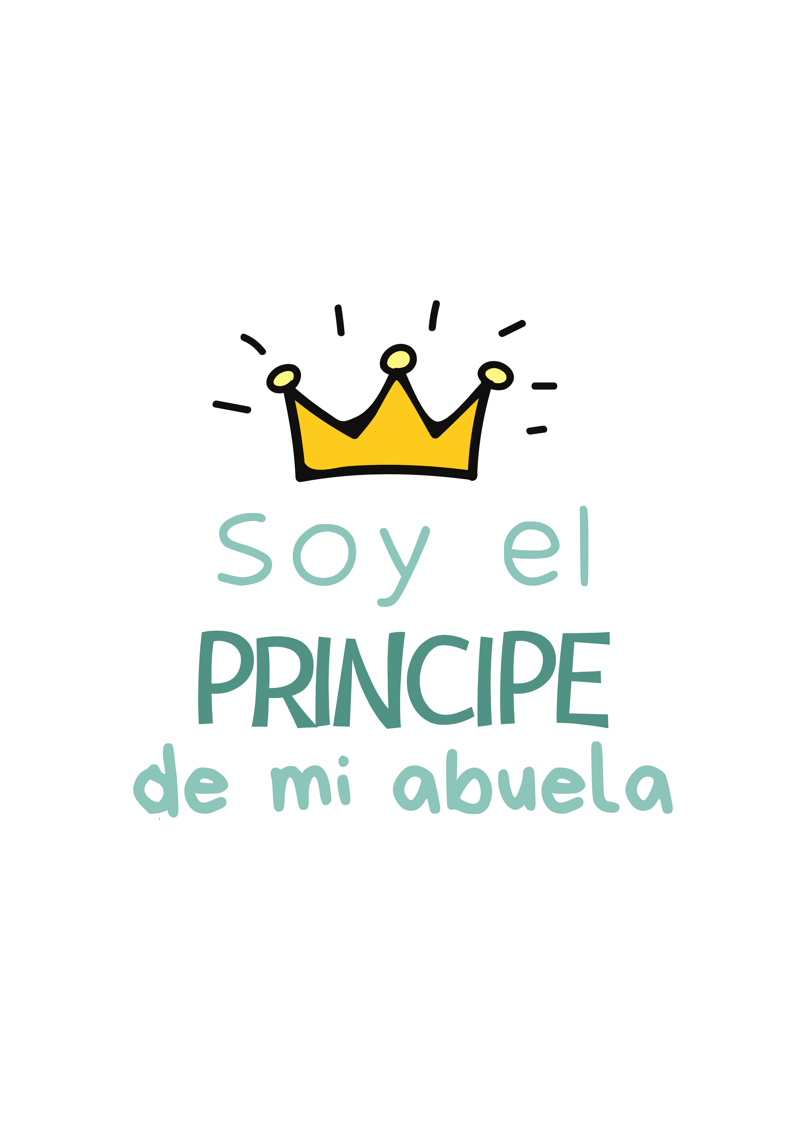 Diseño gráfico infantil para body bebé “Soy el príncipe de mi abuela”, regalo original para abuela.