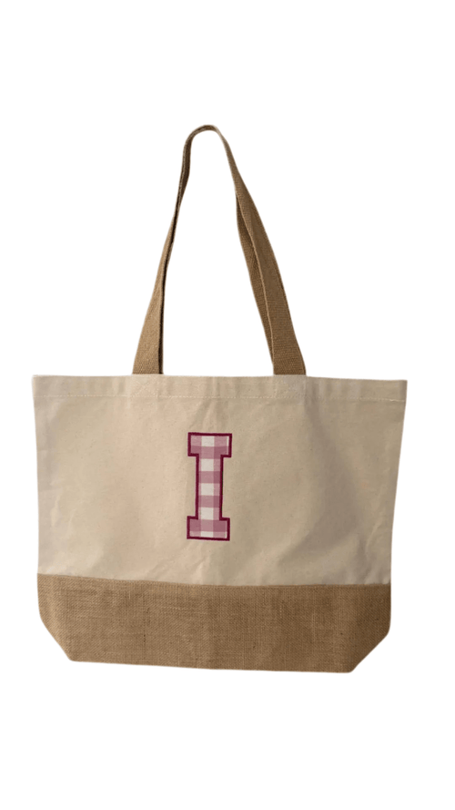 Bolsa de Playa Personalizada con inicial bordada - LA FLAMA ESTUDI | Bordados personalizados