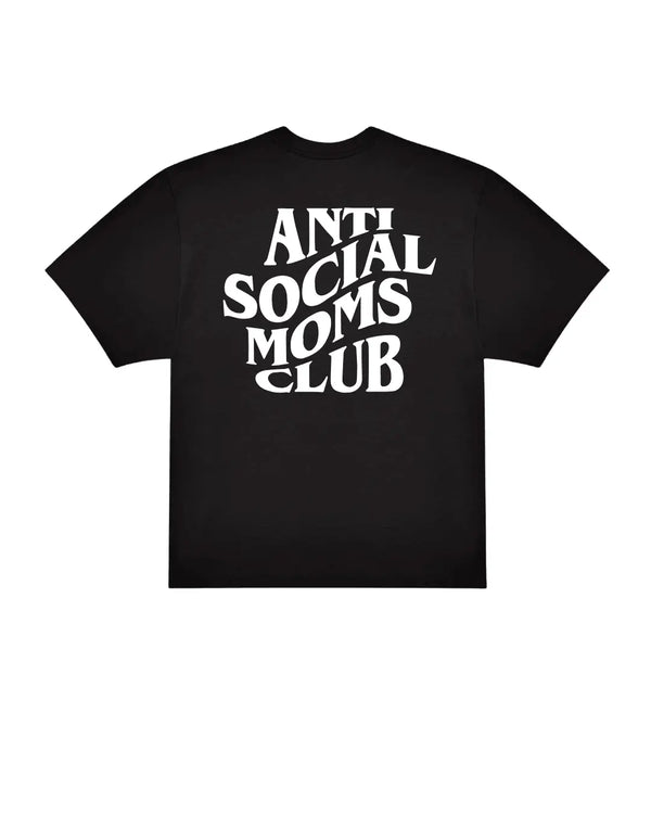 Camiseta Anti Social Moms Club negra con diseño frontal personalizado