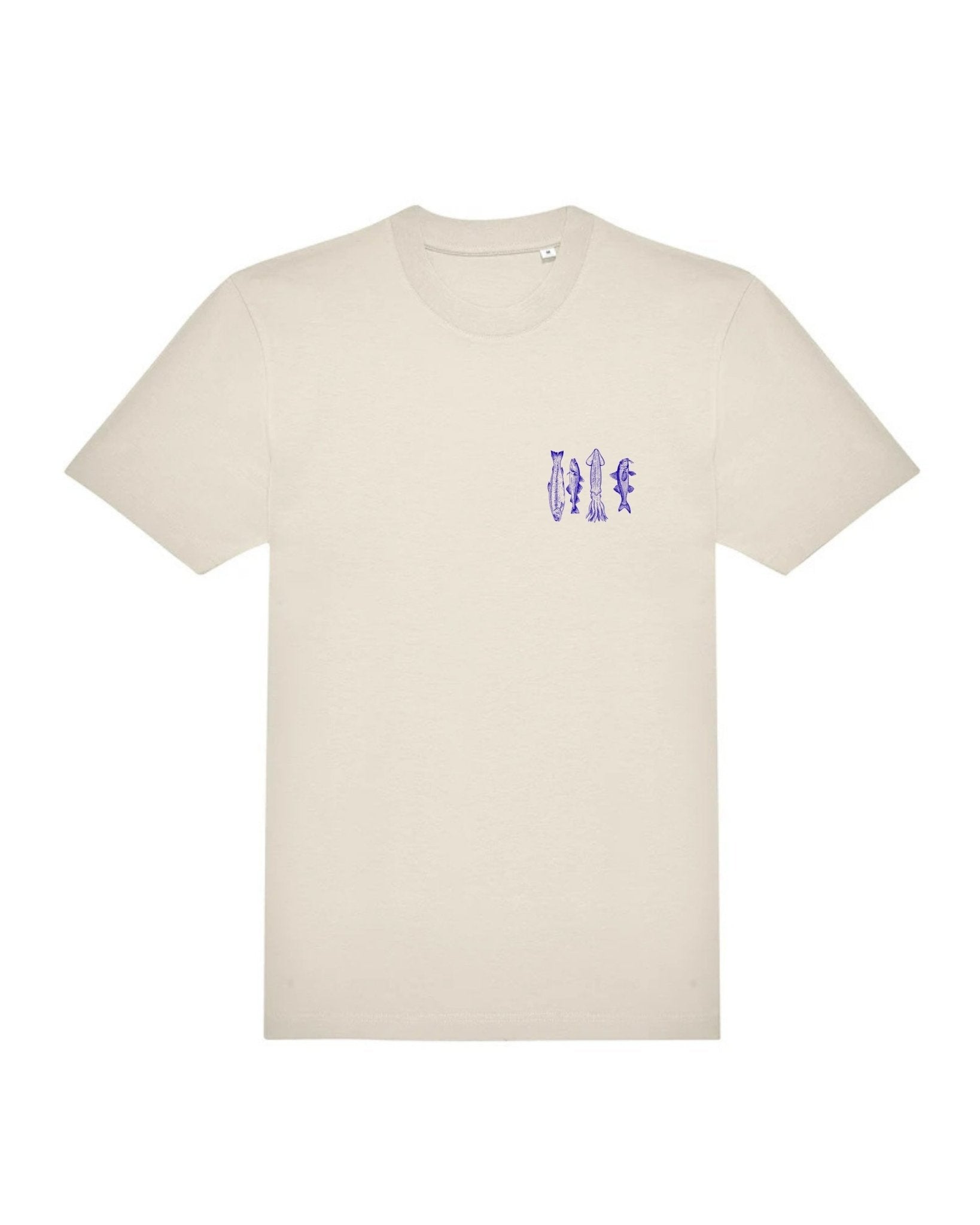 Camiseta Blue Sea Club – Fish Mediterranian - LA FLAMA ESTUDI | Bordados personalizados