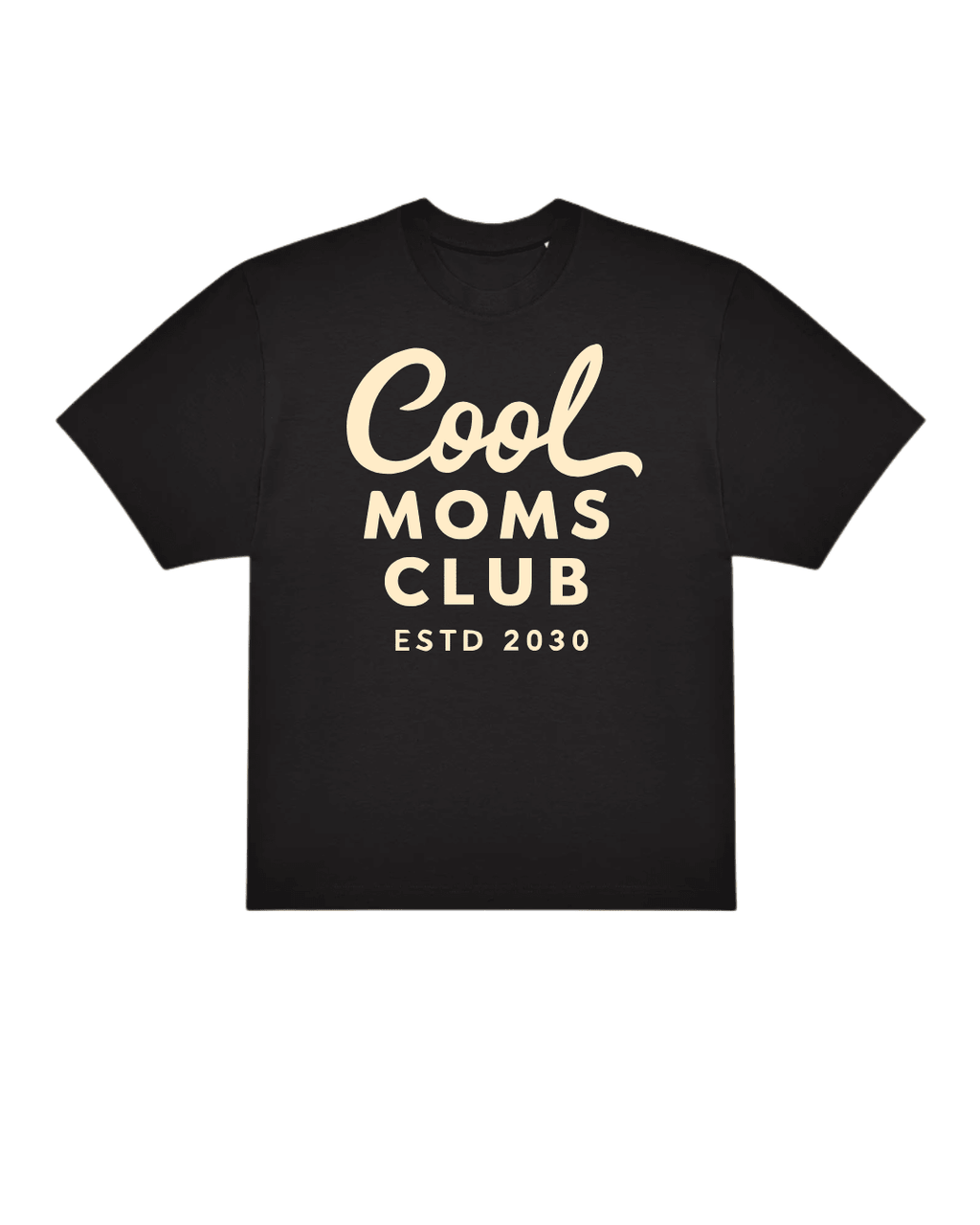 Camiseta "Cool Moms Club ESTD 2030" – Estética Urbana y Contraste Premium - LA FLAMA ESTUDI | Bordados personalizados