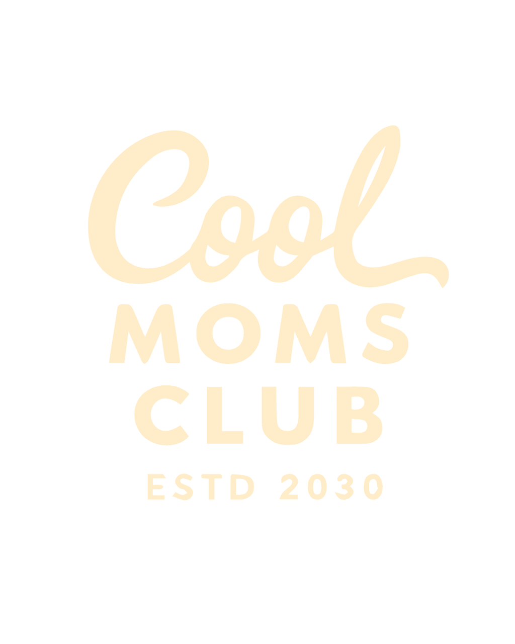 Camiseta "Cool Moms Club ESTD 2030" – Estética Urbana y Contraste Premium - LA FLAMA ESTUDI | Bordados personalizados