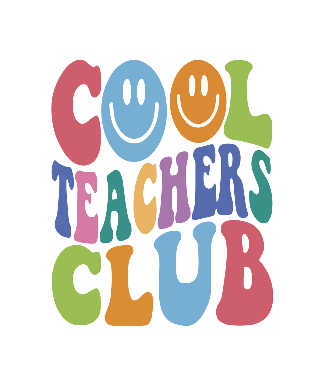 Camiseta Cool Teachers Club | Camiseta para profes con buen rollo - LA FLAMA ESTUDI | Bordados personalizados