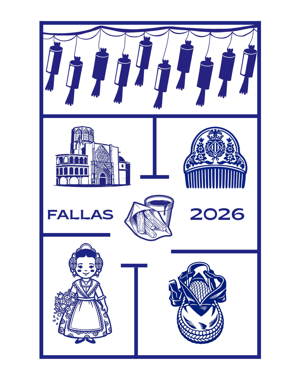 Camiseta Fallas 2026 - LA FLAMA ESTUDI | Bordados personalizados