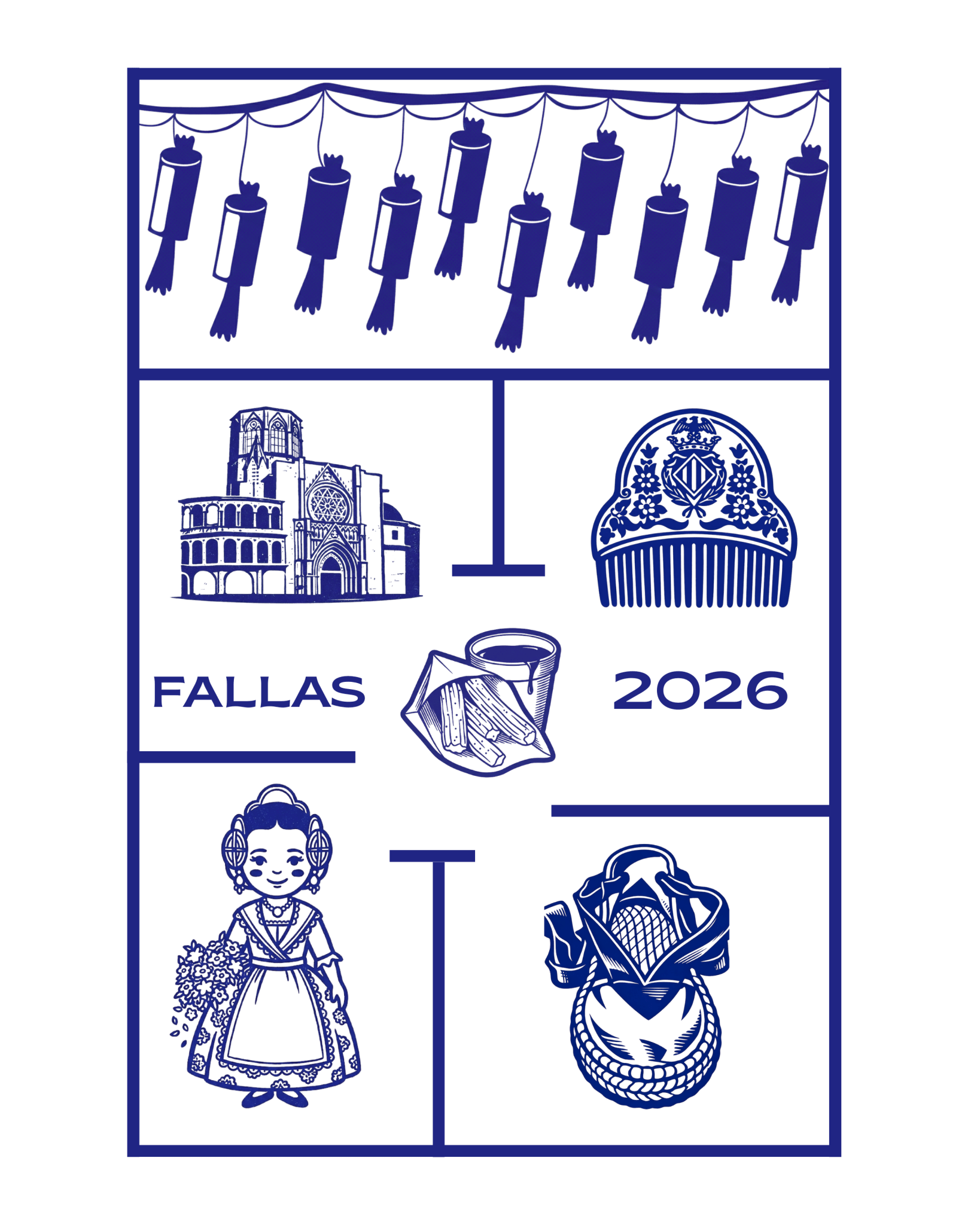 Camiseta Fallas 2026 - LA FLAMA ESTUDI | Bordados personalizados