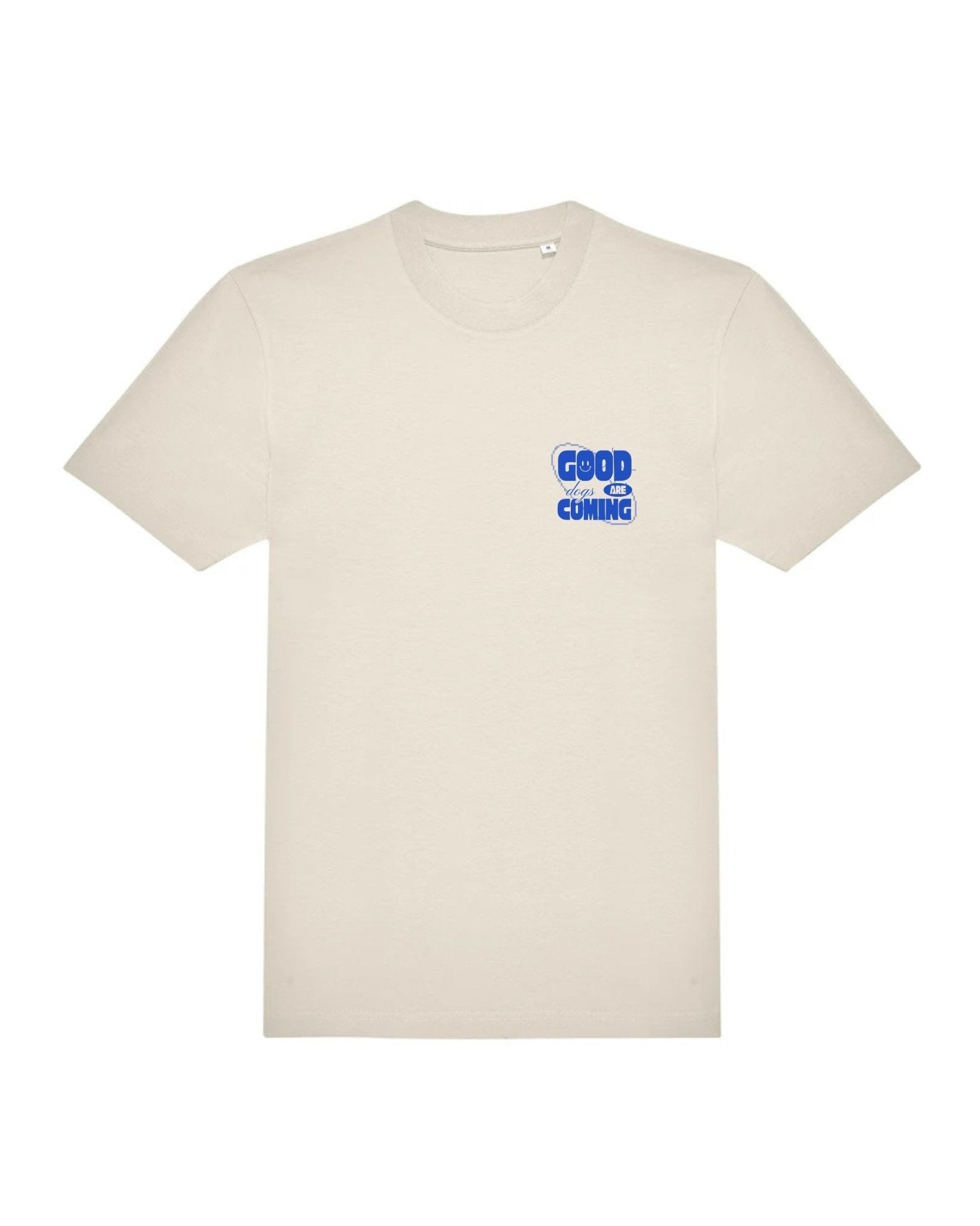 Camiseta Good Dogs Are Coming - LA FLAMA ESTUDI | Bordados personalizados