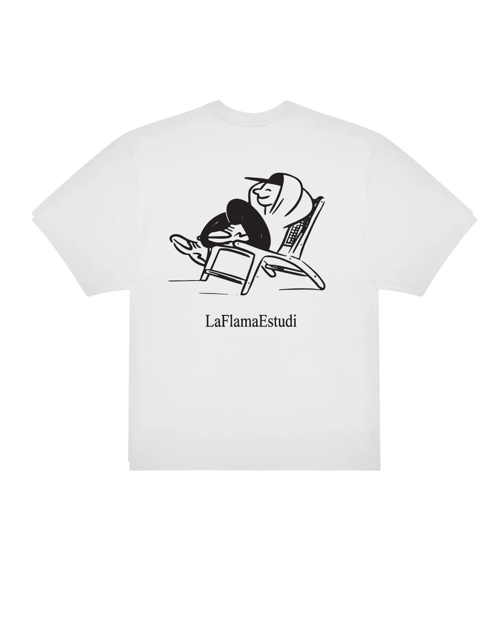 Camiseta "La Flama Relax" – Diseño Ilustrado Oficial | LA FLAMA ESTUDI - LA FLAMA ESTUDI | Bordados personalizados