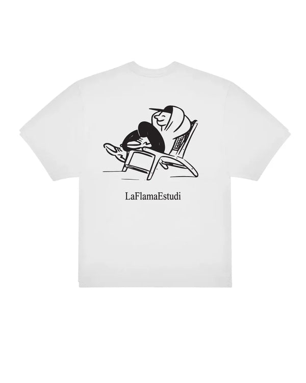 Camiseta "La Flama Relax" – Diseño Ilustrado Oficial | LA FLAMA ESTUDI - LA FLAMA ESTUDI | Bordados personalizados