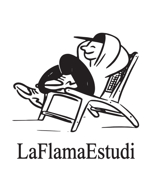 Camiseta "La Flama Relax" – Diseño Ilustrado Oficial | LA FLAMA ESTUDI - LA FLAMA ESTUDI | Bordados personalizados
