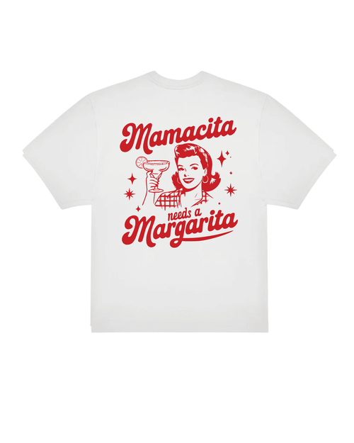 Camiseta "Mamacita Needs a Margarita" – Estilo Retro Pin - up | LA FLAMA ESTUDI - LA FLAMA ESTUDI | Bordados personalizados