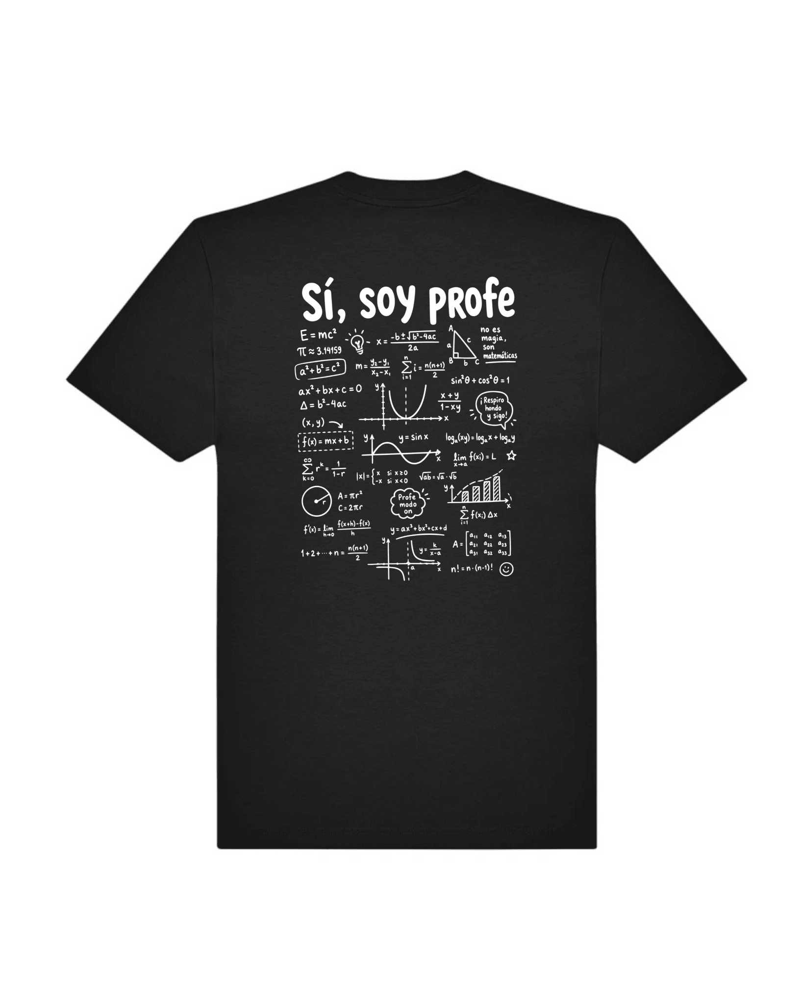 Camiseta Sí, soy profe | Humor de aula estilo pizarra - LA FLAMA ESTUDI | Bordados personalizados