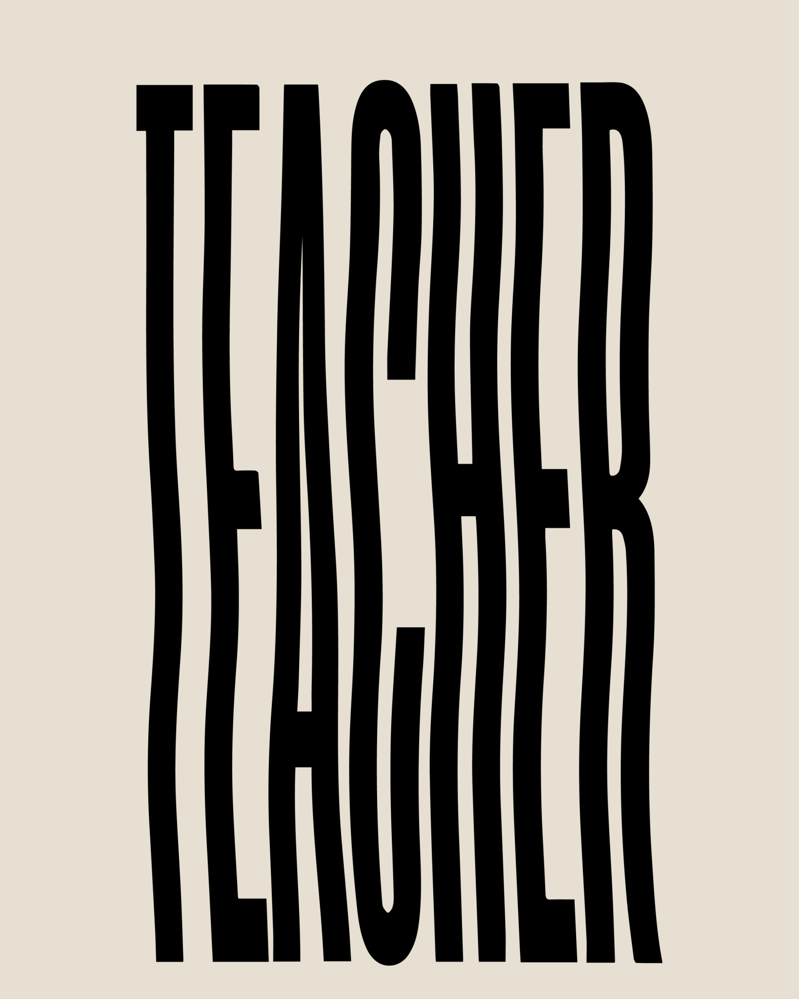 Camiseta "Teacher" Tipografía Vertical – Regalo Original y Moderno para Profesores - LA FLAMA ESTUDI | Bordados personalizados