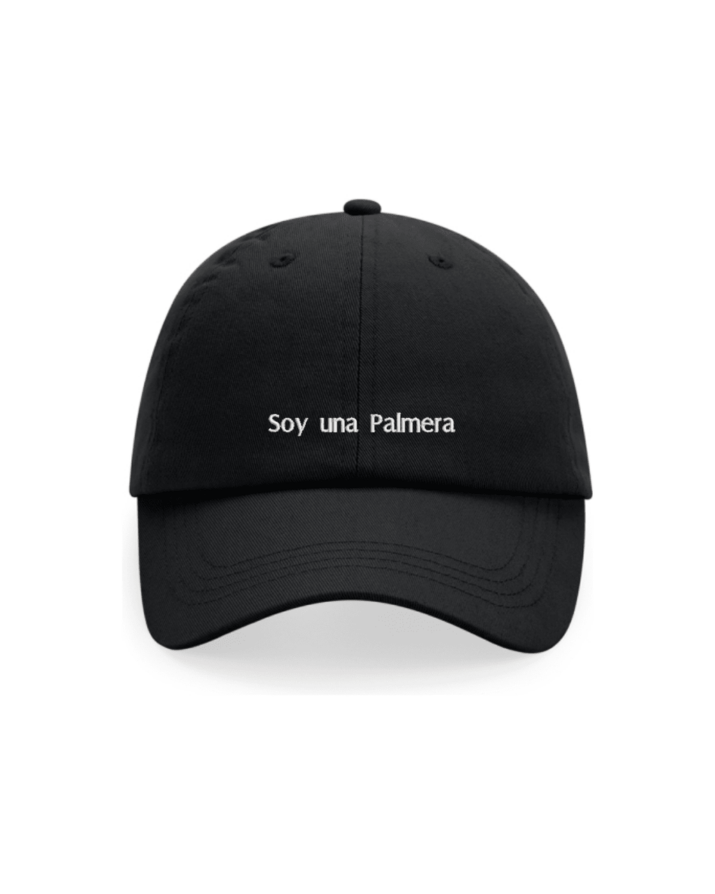 Gorra negra bordada «Soy una Palmera» - LA FLAMA ESTUDI | Bordados personalizados