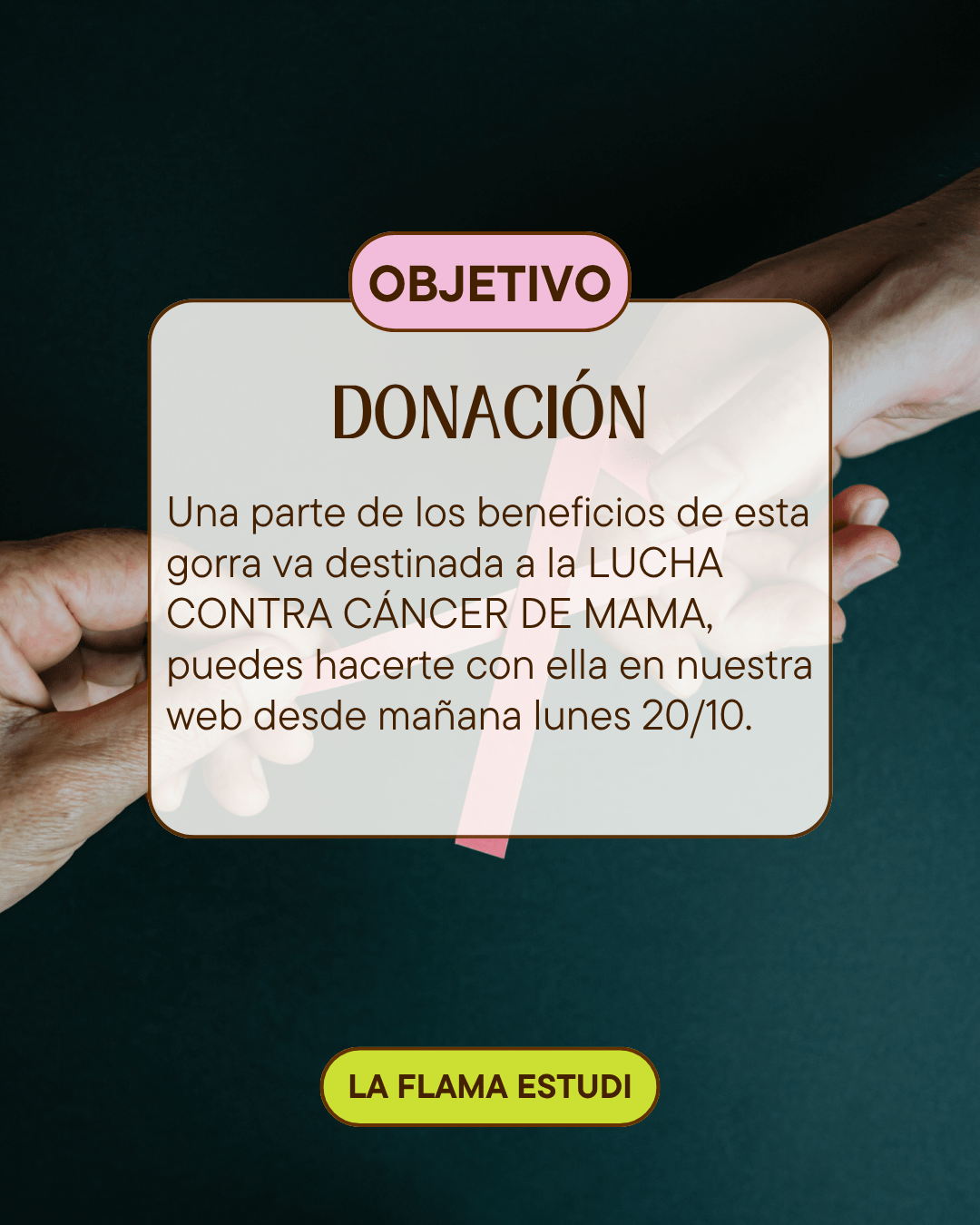 Gorra Rosa Solidaria contra el cáncer de mama - LA FLAMA ESTUDI | Bordados personalizados