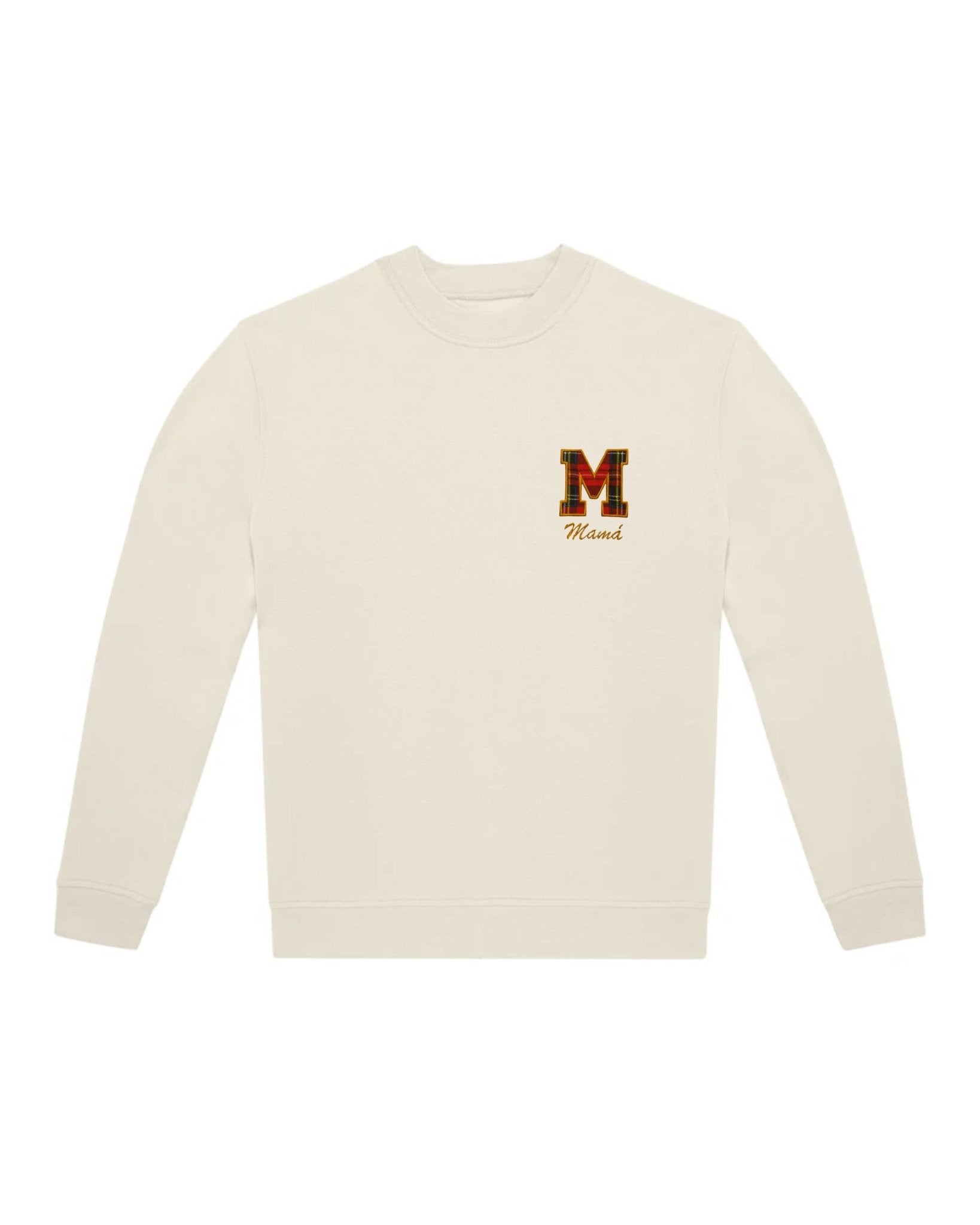 Sudadera personalizada con inicial en tela y nombre bordado - LA FLAMA ESTUDI | Bordados personalizados