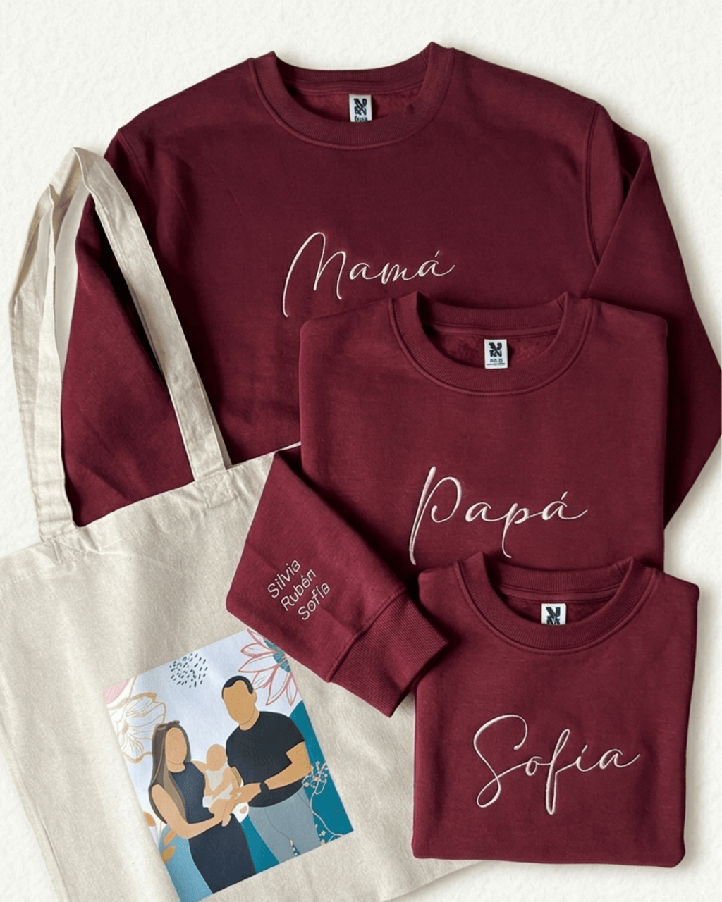 Sudadera Personalizada "MAMÁ" con Nombres Bordados | El Regalo Perfecto - LA FLAMA ESTUDI | Bordados personalizados