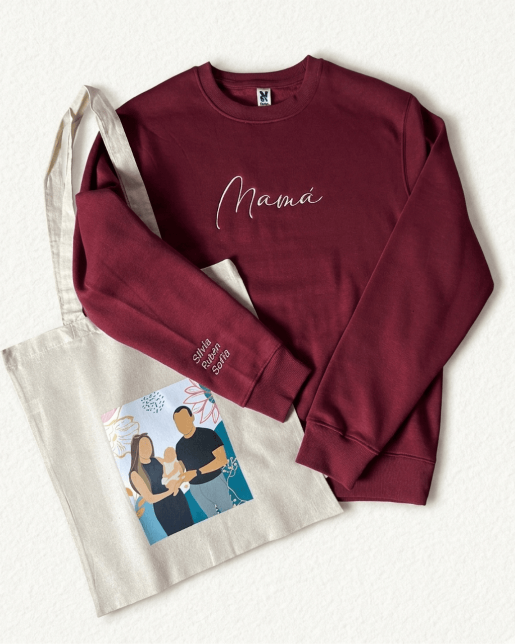 Sudadera Personalizada "MAMÁ" con Nombres Bordados | El Regalo Perfecto - LA FLAMA ESTUDI | Bordados personalizados
