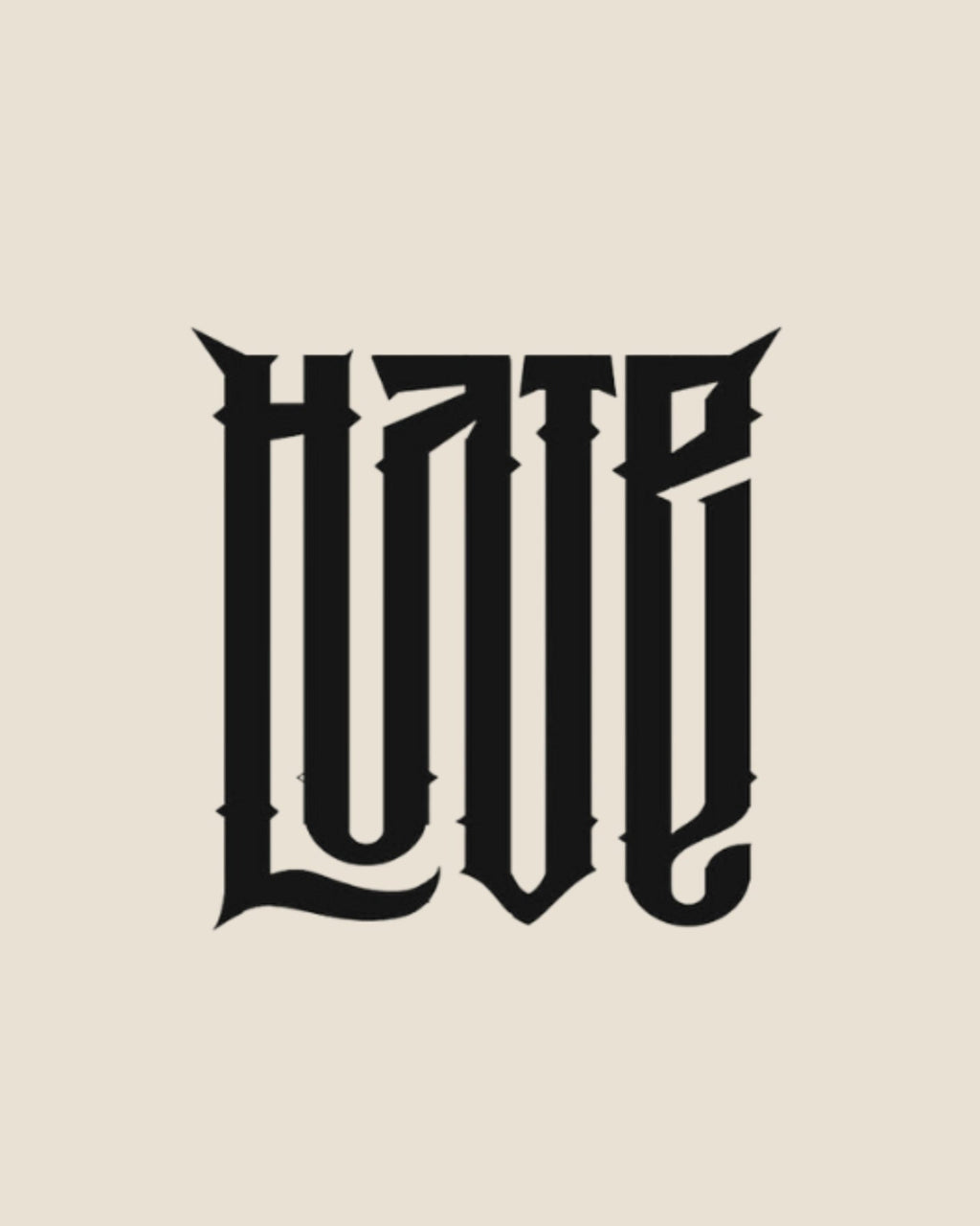 Tote Bag Love - Hate unisex - LA FLAMA ESTUDI | Bordados personalizados