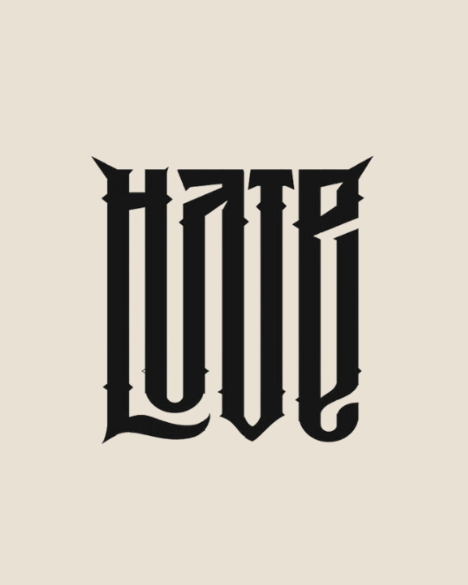 Tote Bag Love - Hate unisex - LA FLAMA ESTUDI | Bordados personalizados