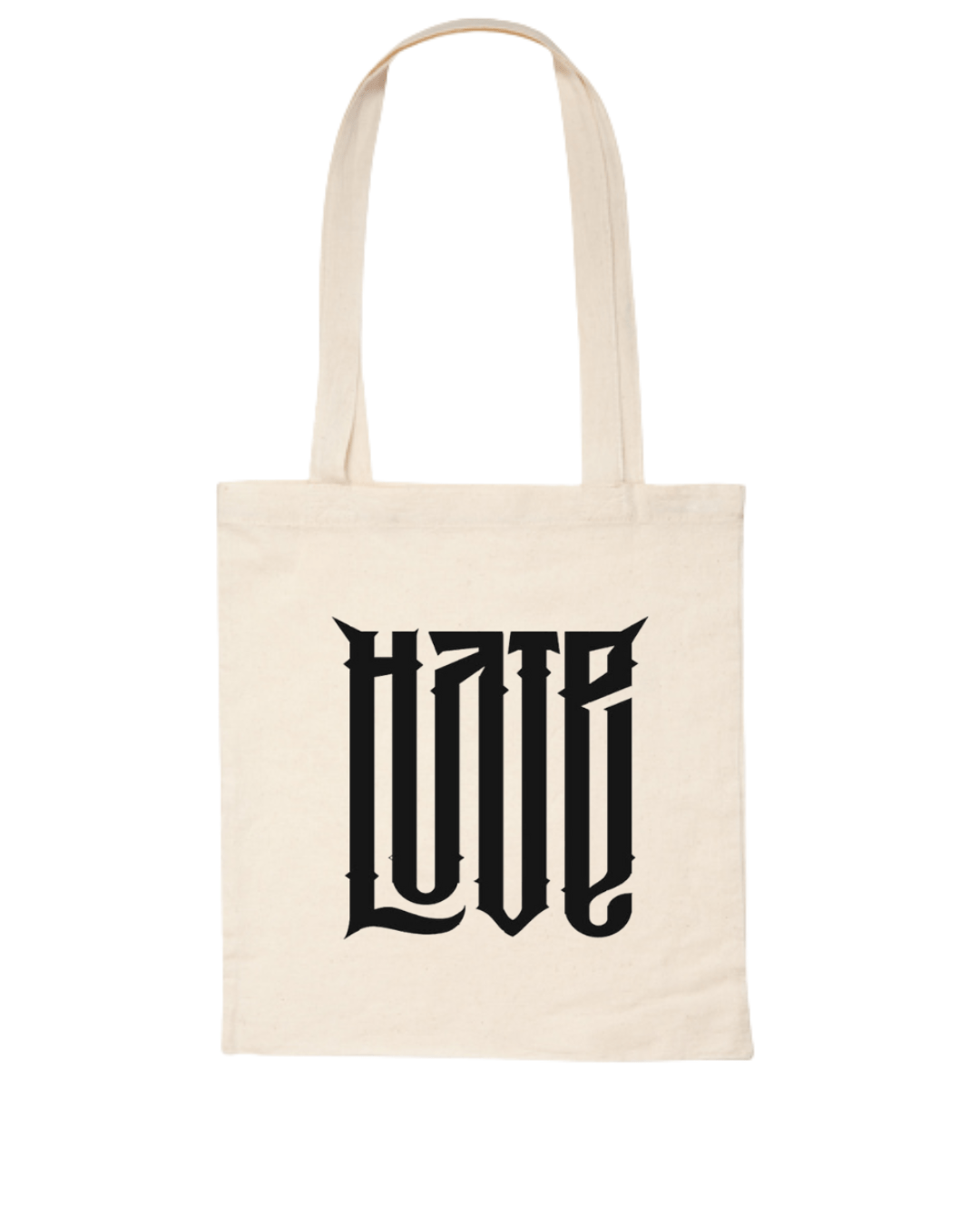 Tote Bag Love - Hate unisex - LA FLAMA ESTUDI | Bordados personalizados