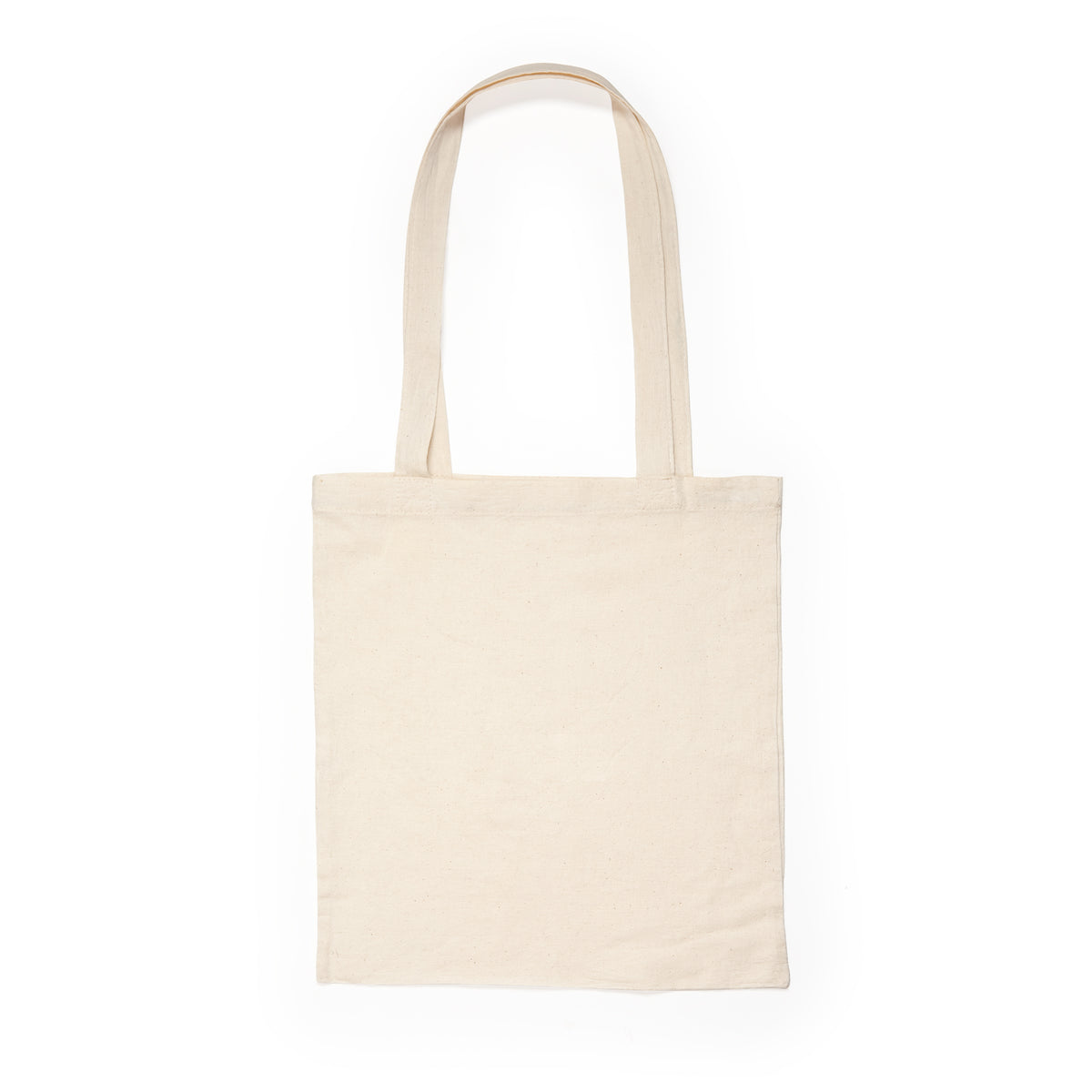 Tote bag de algodón natural de 180 g/m² con asas largas, lista para personalizar con bordado o impresión