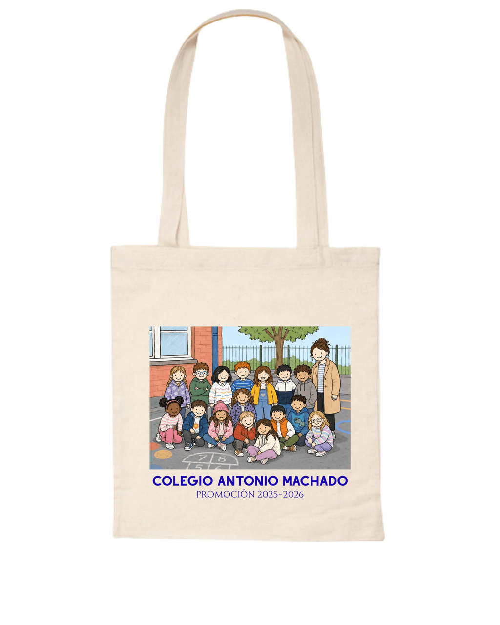 Tote Bag Personalizada con Foto de la Clase | Regalo Profesores - LA FLAMA ESTUDI | Bordados personalizados