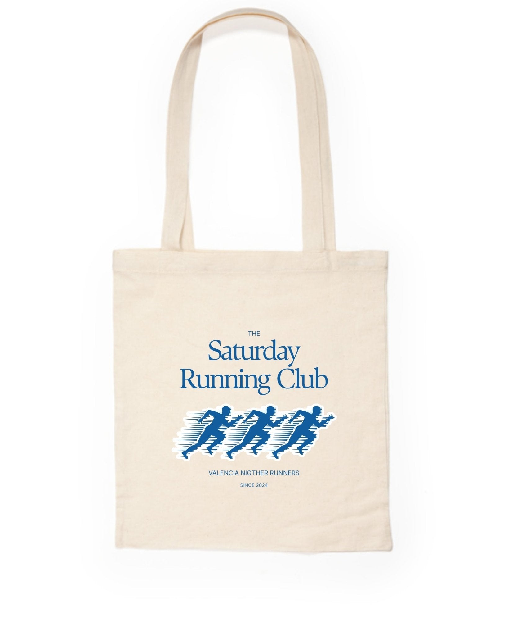 Tote Bag Saturday Running Club – Valencia Nighter Runners - LA FLAMA ESTUDI | Bordados personalizados